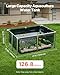 VEVOR KOI Aquarium Tank Above Ground Fish Pond, 127 Gallon Foldable Canvas Fish Pool Pond with Clear Viewing Panel, Outdoor/Indoor No Dig Turtle Goldfish Pond with 304SS Frame and Drain Valve