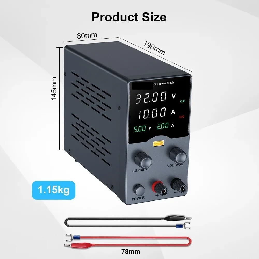 DC実験室用電源、32V 62V 120V、入力電圧220V、調整可能な電圧レギュレータ、USB高速充電付き、プリセット電流出力を表 DC 電源  実験室用 DC 電源調整可能な電圧レギュレータスタビライザースイッチング変数ベンチ電源 30v 10a Ac 簡単な操作 安定化電源、 実験室用 DC  ...