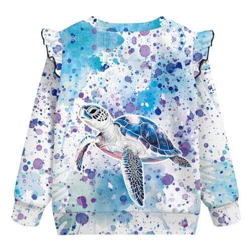 Holiday Sweatshirts for Girls 3-8t Long Sleeve Sweater Pullover Top Crewneck Ruffle Sweatshirts Fall Spring Cloth2