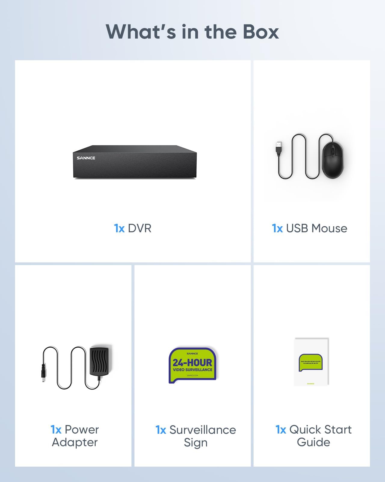 SANNCE 8CH 1080P DVR Recorder CCTV Sicherheitssystem Digitales Video H.264 HDMI Unterstützung Audio Aufnahme Bewegungssteuerung Email Alarm mit 1 TB Festplatte | H.264 HDMI Unterstützung Audio Aufnahme Bewegungssteuerung Email Alarm mit 1 TB Festplatte