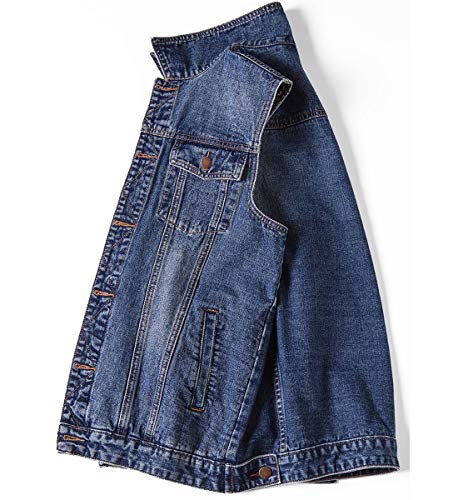 Image of Men's Casual Button Up Denim Vest Vintage Sleeveless Jeans Vest Jacket