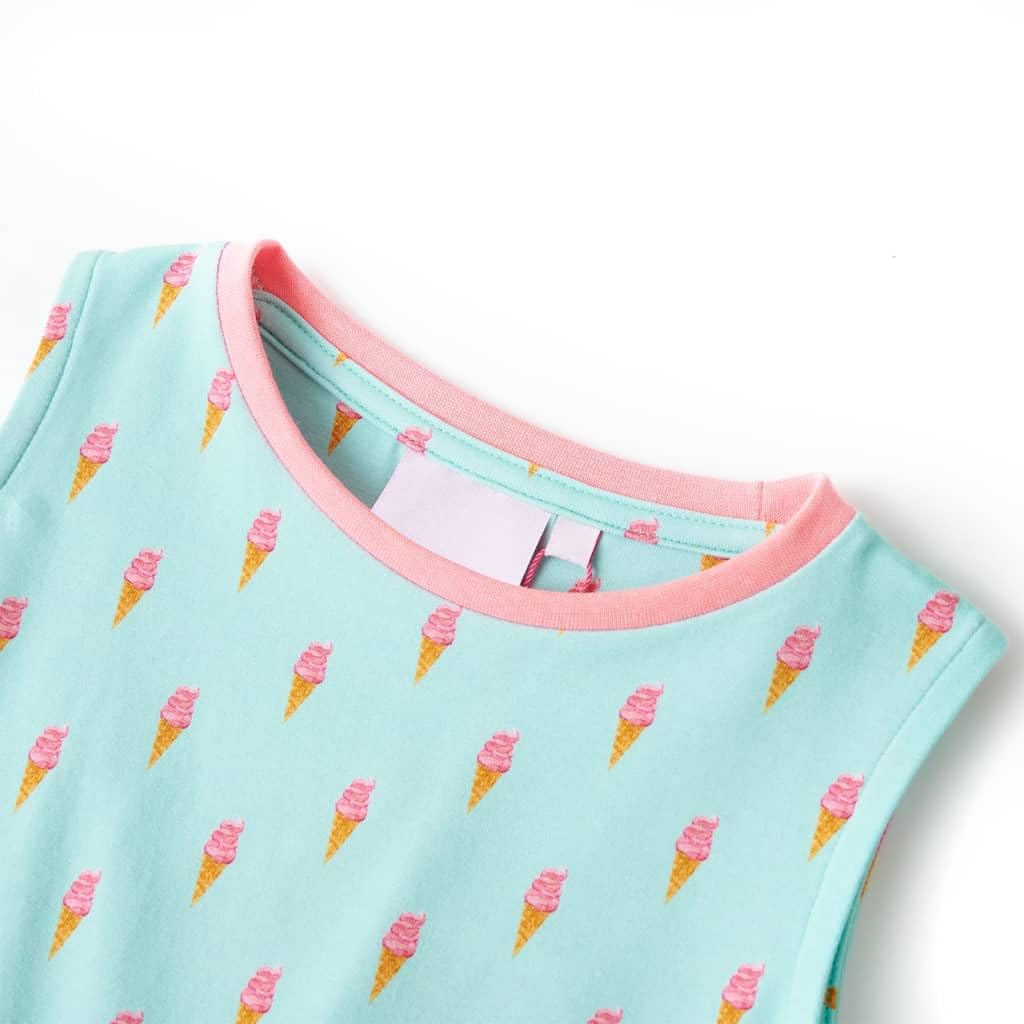 Vestito da bambina senza maniche con coulisse, scollo rotondo, in cotone, taglia 140, per feste estive, matrimoni, compleanni, vita quotidiana, feste