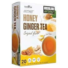 Fusion Select 20 Sachets Original Ginger Honey Crystals Packets - Crystallized Ginger Tea with Honey - Easy-to-Prepare Instant Drink Mix - Natural Ingredients with No Caffeine