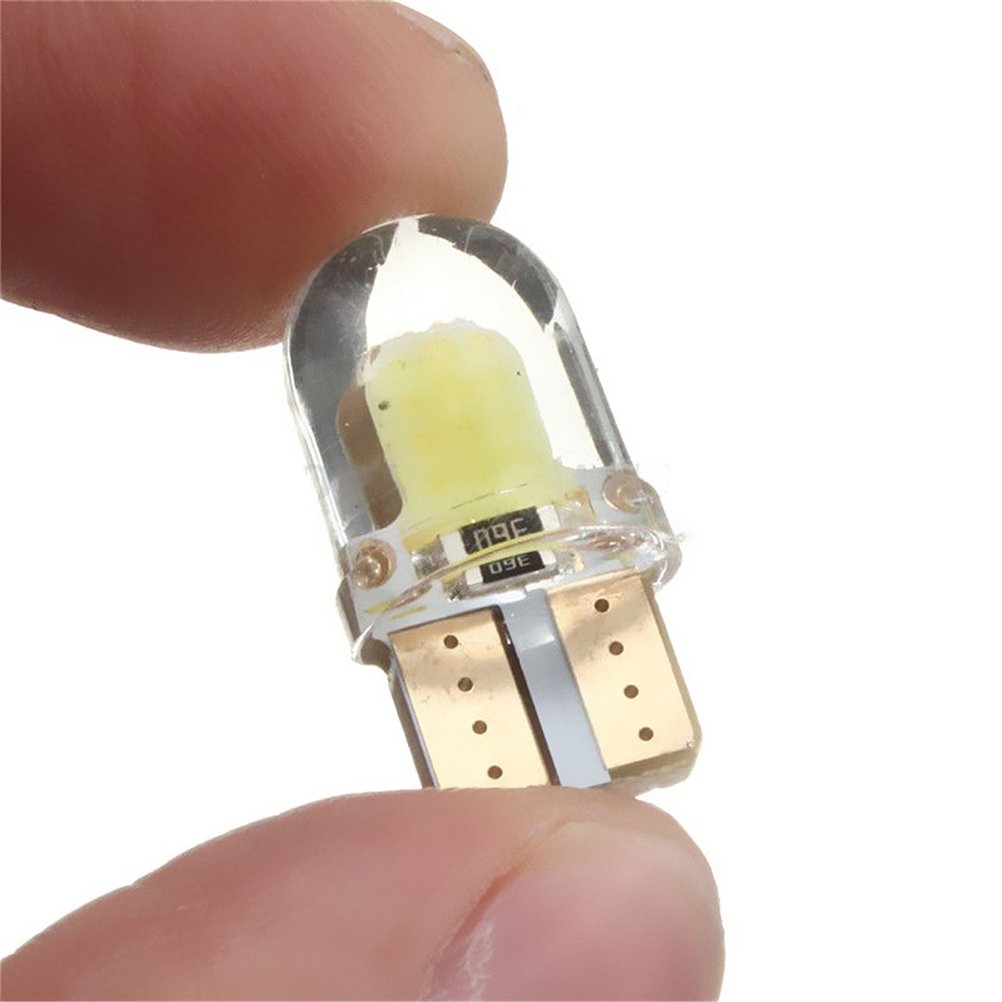 10 Ampoules LED T10 5W Silicone COB - Pour Feux De Position Voiture, Blanc Froid