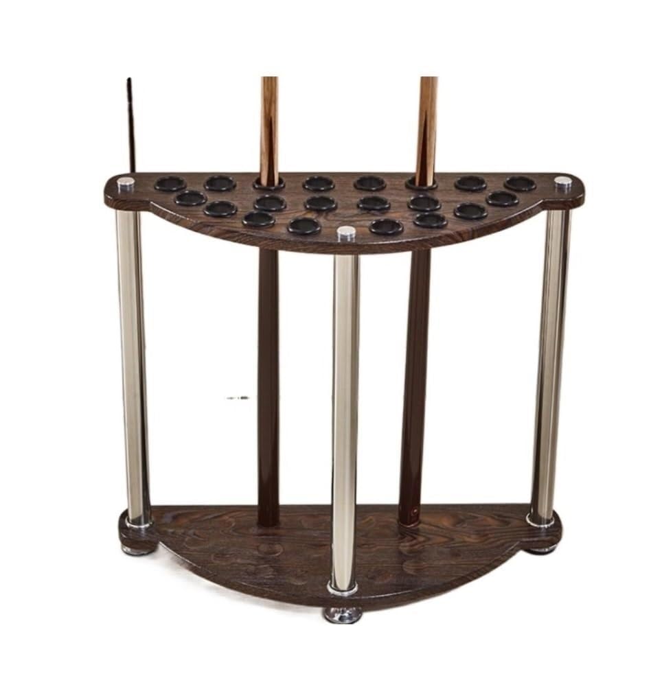 Wooden Floor-Standing Pool Cue Rack, Holds Up to 20 Billiard Cues, Stable Snooker and Pool Stick Holder