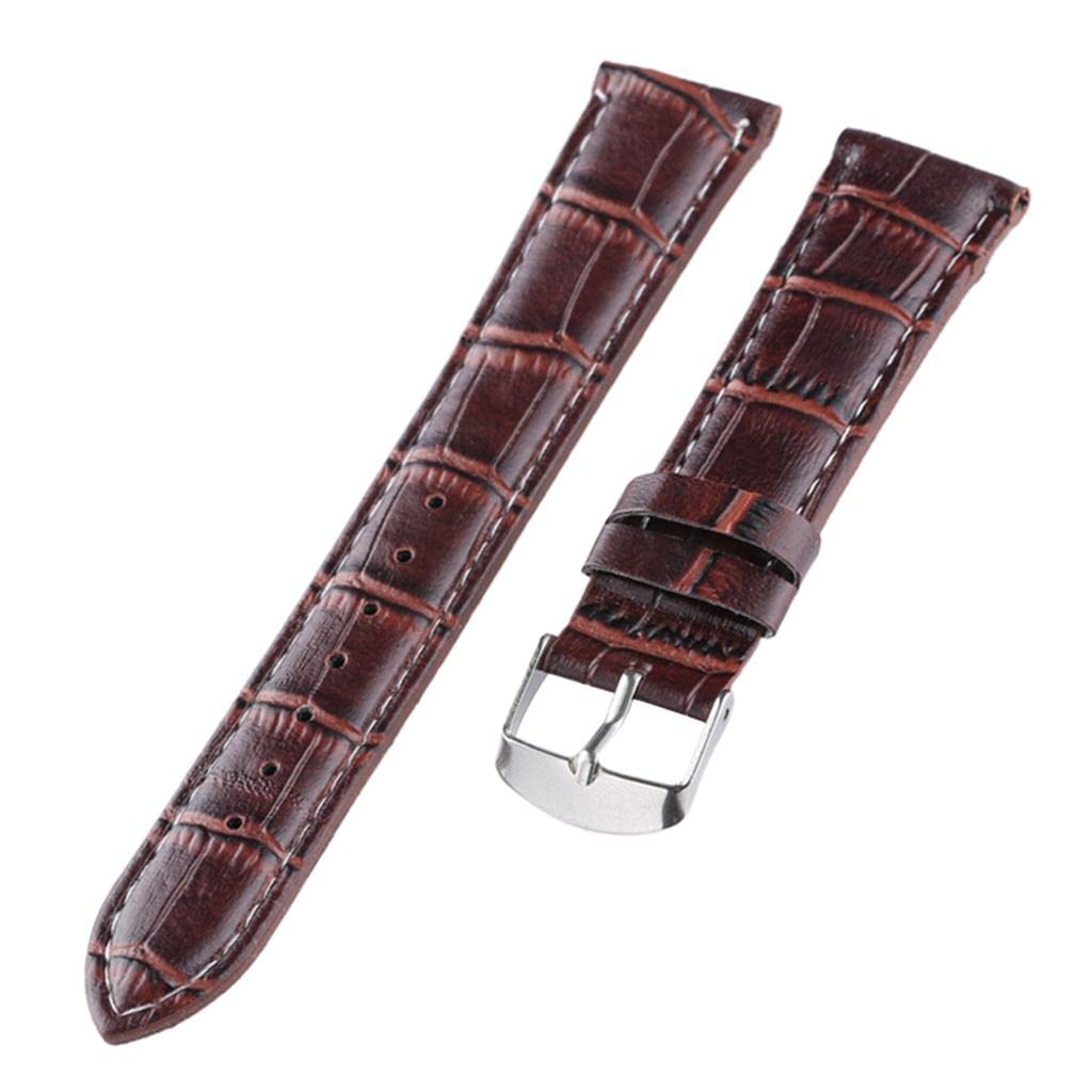 CALANDIS Alligator Grain Embossed Pattern Leather Watch Band Strap 20mm Brown (B09ZTYS4VF) Amazon Price History, Amazon Price Tracker