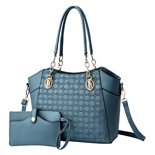 BOTCAM Holster Taschen Lampe Damen Damen Tragetasche Umhängetaschen Tote Ledertasche Handtaschen + Geldbörse Sets, azul, talla única