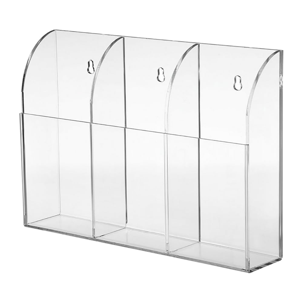 HugeDE 3 Compartments Acrylic Marker Holder Wall Mounted Pen Holder Remote Control Holder Clear Pencil Holder Dry Erase Wall Holder Office Pen Holder for Classroom