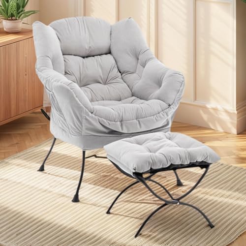 Sillón plegable terciopelo Gris miniatura 1