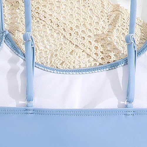 Teen Girls Bikini Set 2 Piece High Waist Swimsuits for Youth, Spaghetti Strap Bathing Suit Tropical Sport Beach Swimwear3