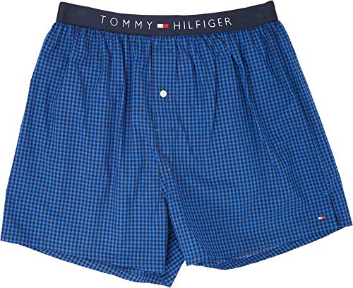 Image of Tommy Hilfiger Men's Woven Boxer Shorts, Indigo, XL