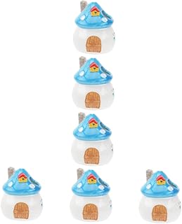 NOLITOY 6 Peças Ninho De Cerâmica Hamster Gerbil Cabana De Cerâmica Pequena Cabana Para Animais De Estimação Casa De Hamster De Cerâmica Refúgio Mini Chinchila Cabana Mini Casa