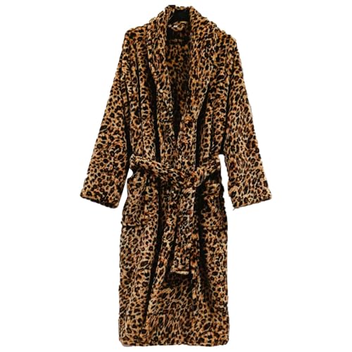 Hiseng Robe de Chambre Femme Long, Couleur Unie Pyjama Femme avec Ceinture, Robe de Chambre Homme Flanelle, Pyjama Chaude et Doux Hiver, Peignoir à Capuche...