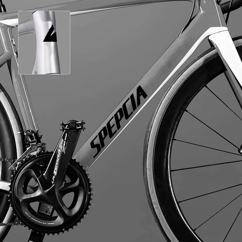 for Specialized Tarmac SL6 Road Bike | Color-Changing Frame Logo Decals, UV-Resistant, Precision-Cut, Multiple Colors for Custom Style (Bright Black)