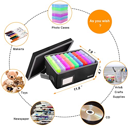 Photo Storage Boxes For 4X6 Pictures (Box Only)- Holds Up To 9 4" X 6" Photo Cases, Fireproof 4X6 Photo Storage Box With Lid, Portable Photo Boxes Storage With Handle, Collapsible Photo Organizers And Storage Case #TOP2