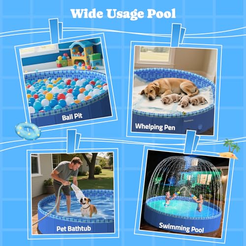 Spray Foldable Pet Pool 79x12 Inches