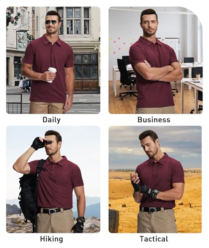 SCODI 7 Pack Polo Shirts for Men with Pocket Short Sleeve Golf Work Tshirt - image 2