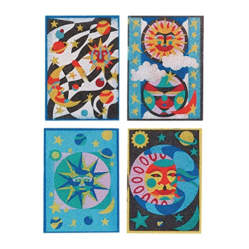 S&S Worldwide Sand Art Boards - Celestial Designs 5 x 7 Multicolor (Pack of 12)
