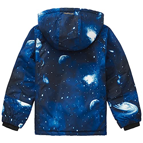 Image of WULFUL Boy's Waterproof Ski Jacket Warm Fleece Hooded Winter Snow Coat