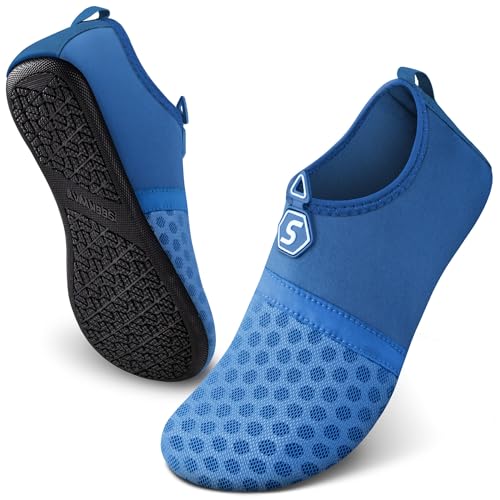 Image of SEEKWAY Water Shoes Quick-Dry Aqua Socks Barefoot Slip-on for Beach Pool Swim River Yoga Lake Surf Women Men Black SK001