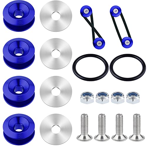 Fixation Rapide pare Choc, Support Pare Choc Rondelle Pare-Chocs Kit de Fixation Rapide de Coffre de Pare-Chocs pour Pare-Chocs de Voiture Universel (18 Pièces, Bleu)