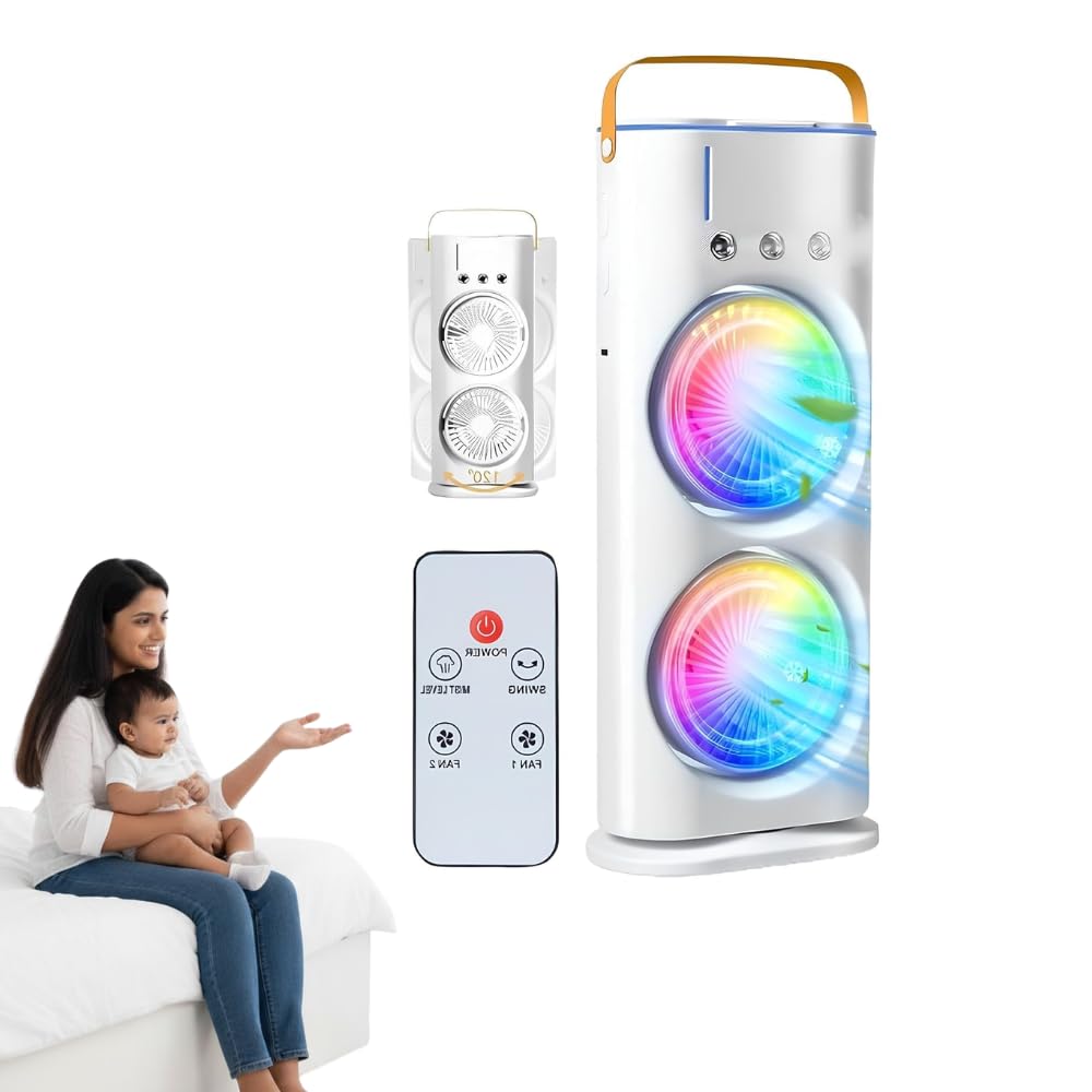 Drumstone (𝐒𝐩𝐞𝐜𝐢𝐚𝐥 𝟏𝟓 𝐘𝐞𝐚𝐫𝐬 𝐖𝐚𝐫𝐫𝐚𝐧𝐭𝐲) Portable Mini Air Cooler & Mobile AC with Dual LED Spray Fans, 3 Speeds, 1500mAh Battery, Humidifier Function for Home, Office & Travel-image-15