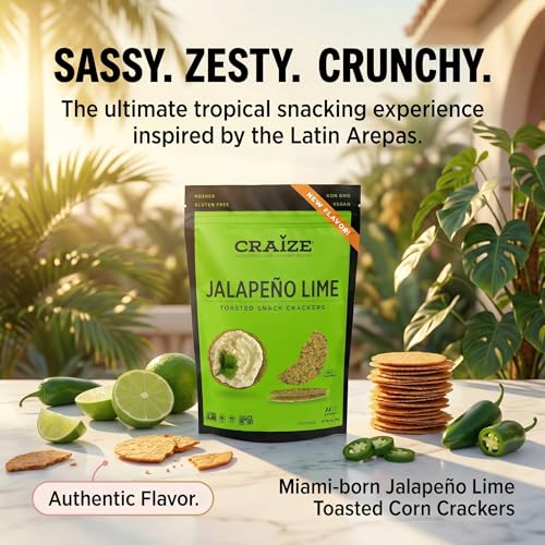 Craize Jalapeño Lime Crisps 4oz (6 Pack) | Toasted Corn Crackers with a Perfectly Mild Kick | Gluten Free, Vegan, Kosher - image 3