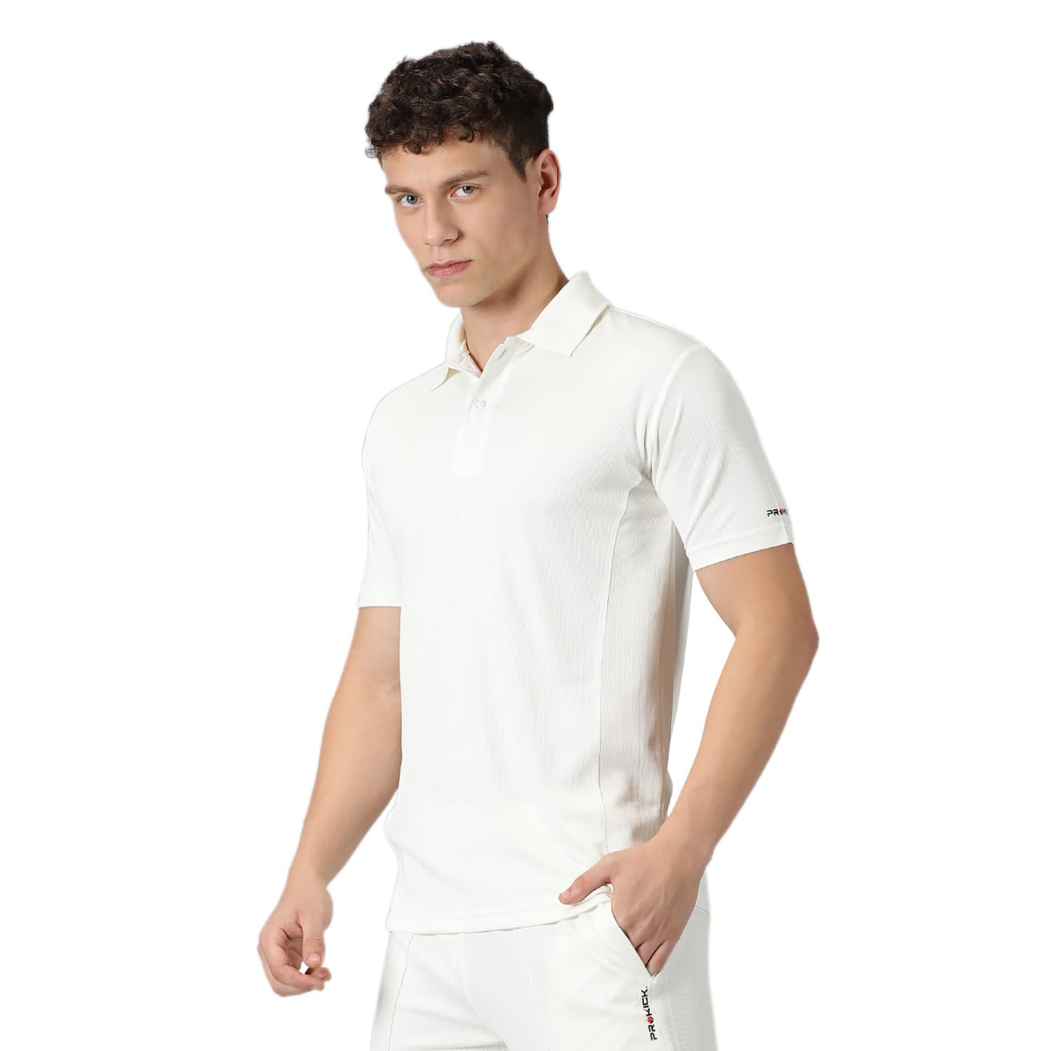 prokick Elite Half Sleeves Cricket T-Shirt Off White-picture-50