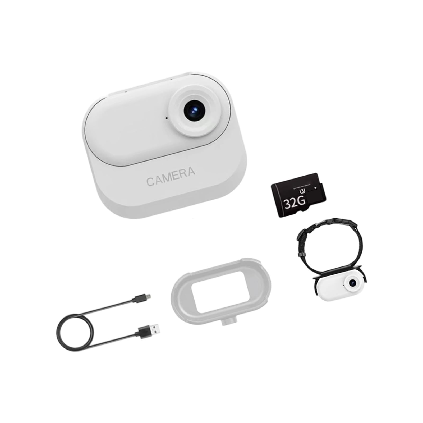 1080P Full 720P Animal Neckband Camera with Attractive Charging Wearable Device for Biking and Video Creation 128GB Storage Encompassed Adjustable Pet Camera