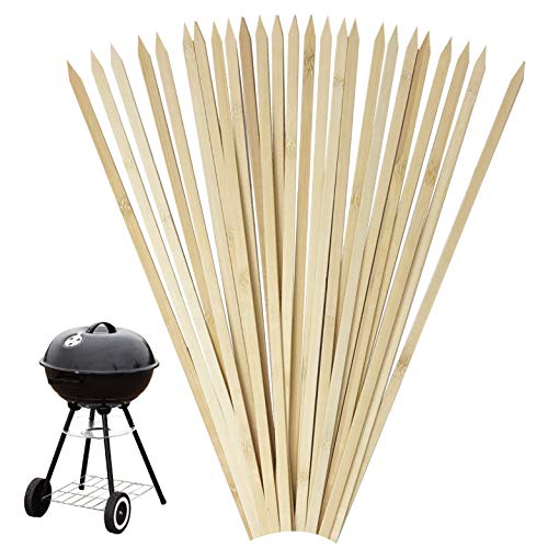 Lavo Home 16" Natural Bamboo Skewers for BBQ, Appetizers, Fruits, Cocktails (Bloody Mary), Kabobs, Chocolate Fountain Desserts, Grilling, Barbecues, Kitchen, Crafting and Parties. (50)