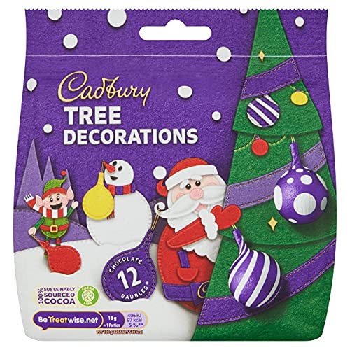 Cadbury Milk Chocolate Christmas Tree Decorations, 72 g. Christmas, Confectionery, Big Night In, Sharing Chocolate, Present, Great Gift, OFFICIAL
