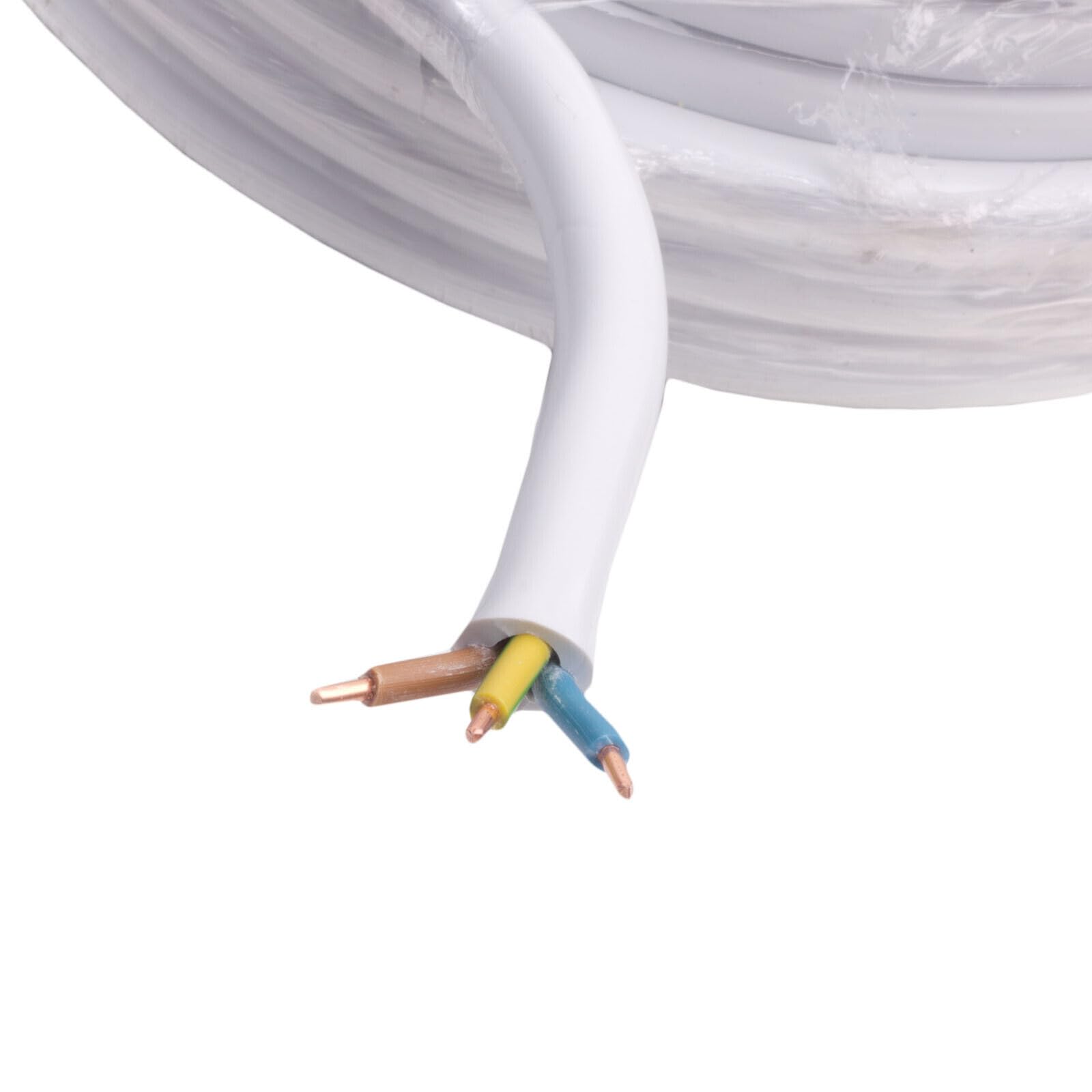 Installationskabel Stromkabel Rundkabel Mantelleitung Elektrokabel rund Feuchtraumkabel YDY NYM-J 3x2,5 mm2 450/750V Kabel Elektroleitung Volldraht 50 m Ring