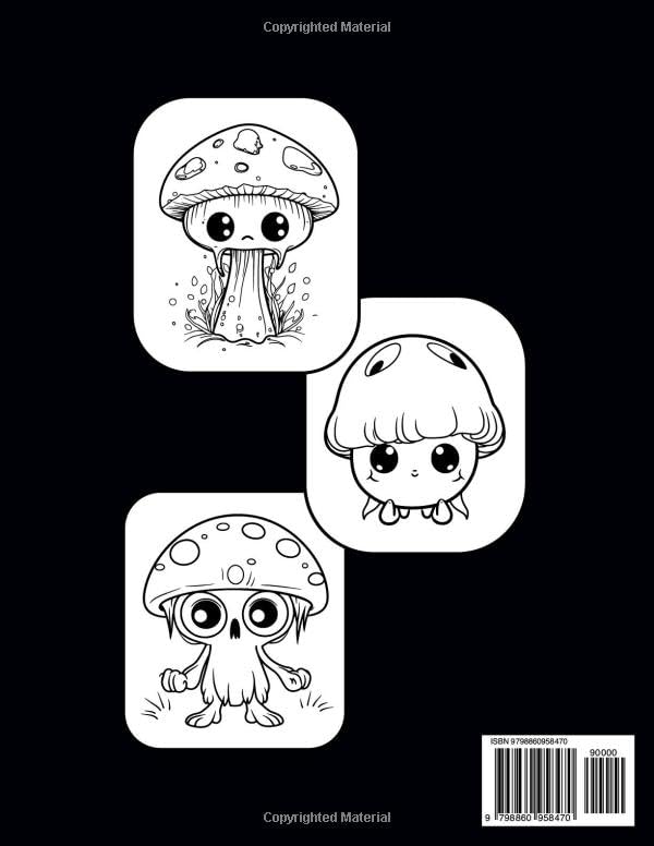 Miniatura 2 de Adorable Creepy Mushrooms Coloring Book A cute coloring book with mushroom monsters Relaxation and fun (for Adults, Teens and Kids ) (Cute Little
