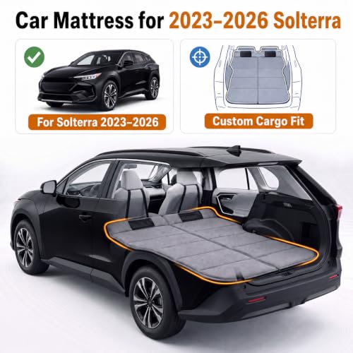 Image of Car Mattress for Solterra 2023-2026, Upgraded Non-Inflatable Thickened Foam SUV Car Camping Mattress, Foldable Trunk Sleeping Pad Car Bed Mattress for Road Trips Camping Travel