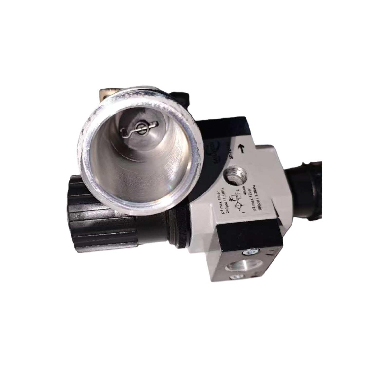 Reduktor ciśnienia, zestaw reduktora ciśnienia powietrza 1/4" NPT, manometr (0-220 psi), pneumatyczny zawór filtra powietrza ze stopu aluminium.(3/4" NPT)