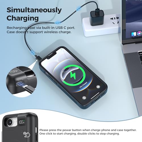 Funda de carga recargable compatible con iPhone 16e de 6.1 pulgadas 6