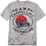Popfunk Friday The 13th Game Camp Crystal Lake Counselor T-Shirt & Stickers (Small, Athletic Heather)