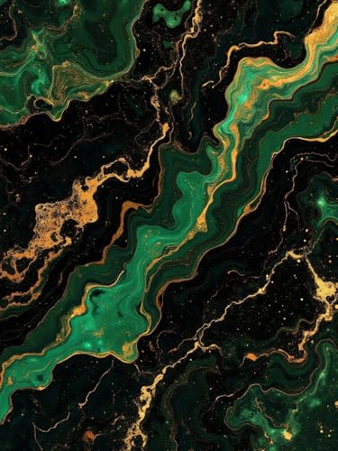 Tapete abstracto moderno mármol 8x10 esm verde oro miniatura 5