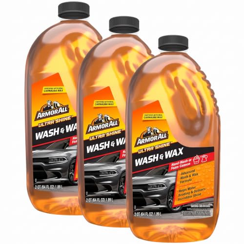 Armor All Ultra Shine Car Wash and Car Wax,Cleaning Fluid for Cars,Trucks,Motorcycles,64 Fl Oz Each,(Pack of 3)