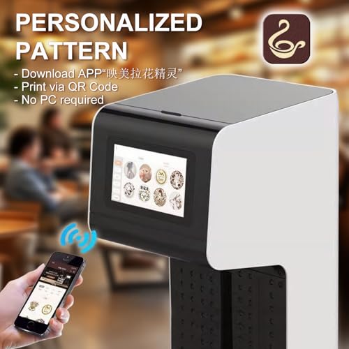 Lebensmitteltauglicher Kaffee-Latte-Art-Drucker | 45CC Fassungsvermögen (700+ Drucke) | 7'' Touchscreen / Mobile Steuerung | 7,5cm Druckbereich | DIY-Dekorationshersteller für Kuchen & Desserts 6 Lebensmitteltauglicher Kaffee-Latte-Art-Drucker | 45CC Fassungsvermögen (700+ Drucke) | 7'' Touchscreen / Mobile Steuerung | 7,5cm Druckbereich | DIY-Dekorationshersteller für Kuchen & Desserts