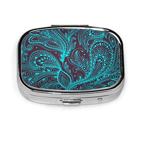 Preisvergleich Produktbild Schöne Vintage Ornament benutzerdefinierte Mode Silber quadratische Pille Box Medizin Tablettenhalter Brieftasche Organizer Fall für Tasche oder Geldbörse