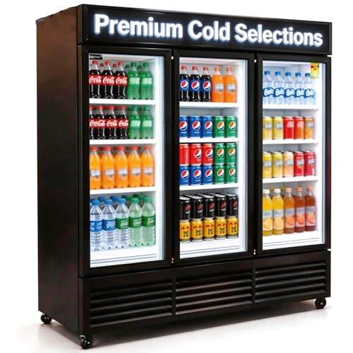 NAFCOOL 71” Wide Commercial Beverage Refrigerator...