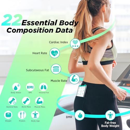 RunSTAR Körperfettwaage mit hohe Genauigkeit, Personenwaage digital mit großem Display, Waage Personen für 15 Körperzusammensetzungsmetriken, mit App-Synchronisierung, 180 kg/400 lb, Schwarz