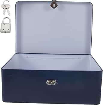 Amazon | KONTONTY 箱 鍵付き収納ボックス ルースティー缶 鍵付き収納