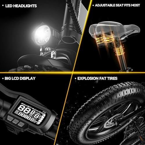 Image of Cybervelo 750W Folding Electric Bike, 48V 20.8AH /50AH Large Removable Battery E-Bike, 80 Miles Max Range, 20 inch Fat Tire Electric Bike for Adults, Adult Electric Bicycles for Commute