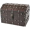 Black Vintage Caribbean Pirate Chest with Decorative Nailed Design