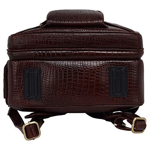 Image of RICHSIGN LEATHER ACCESSORIES Natural Full Grain Leather Laptop Backpack Bags for Men and Women Office Use 15.6 Inch(Dimension-H- 17XL- 12 XW- 6 Inch, Weight- 1 KG /1000 GR (C-BROWN)