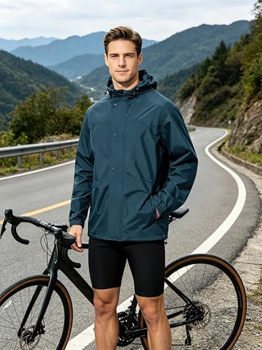 Image of UIQUR Mens Lightweight Packable Waterproof Rain Jacket Windbreaker