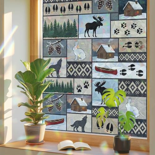Vinilo decorativo para ventana 17.7x39.3 pulgadas gris miniatura 1