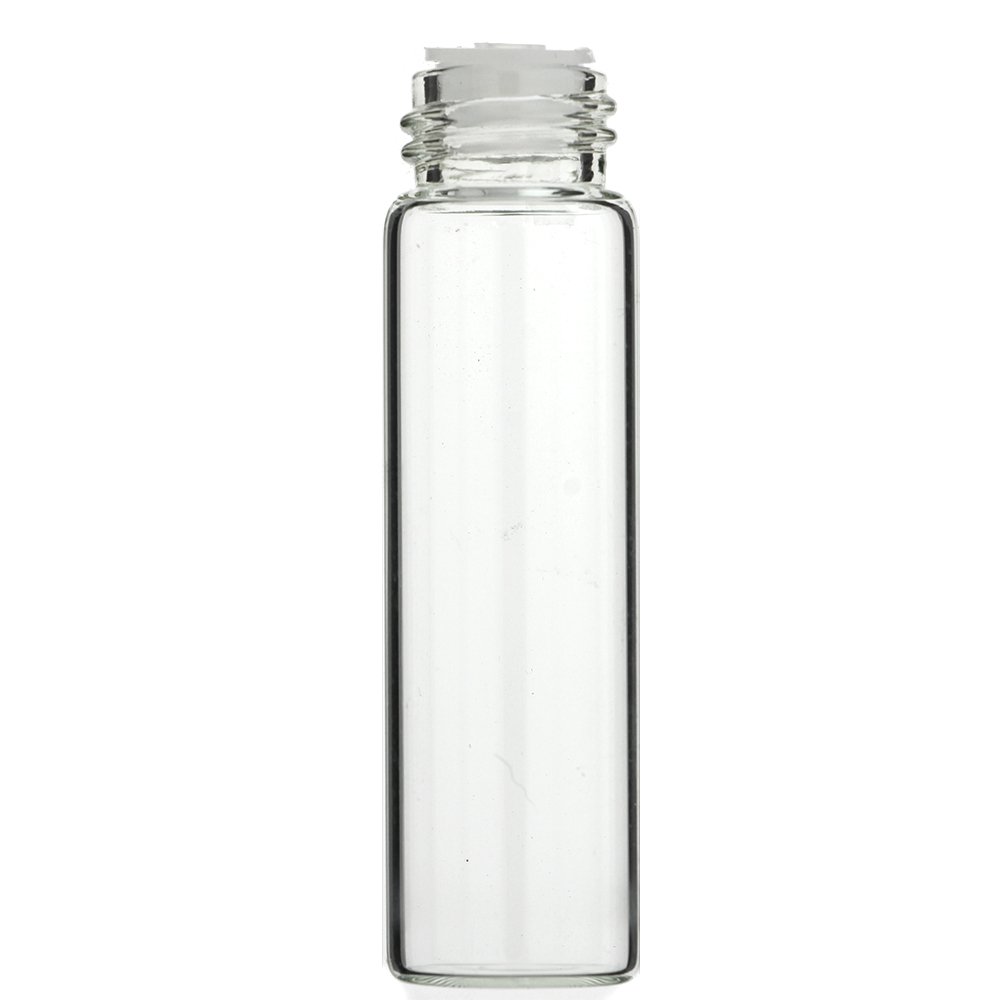 Aura Variety 12-PACK MADE IN USA 2 Dram 8 ml Clear Glass Vials with Orifice Reducer and Screw Caps (Oils Perfume Gold Prospecting Hobby Craft)